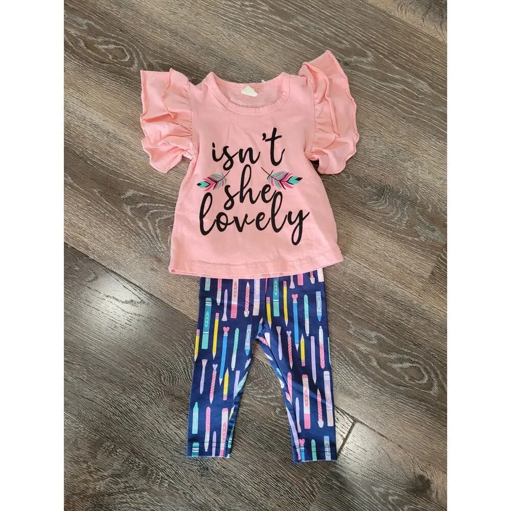Baby Girl Carters‎ Outfit Isn't she lovely Pencil Pants size 3-6 Months #7